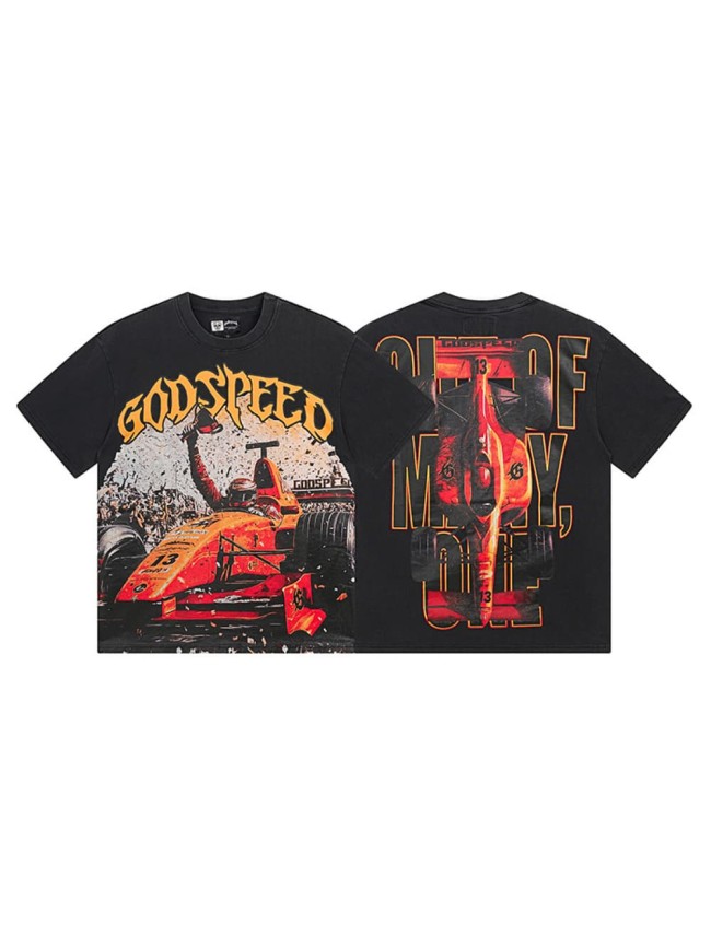 F1 racing champion vintage black short-sleeved T-shirt 29046889
