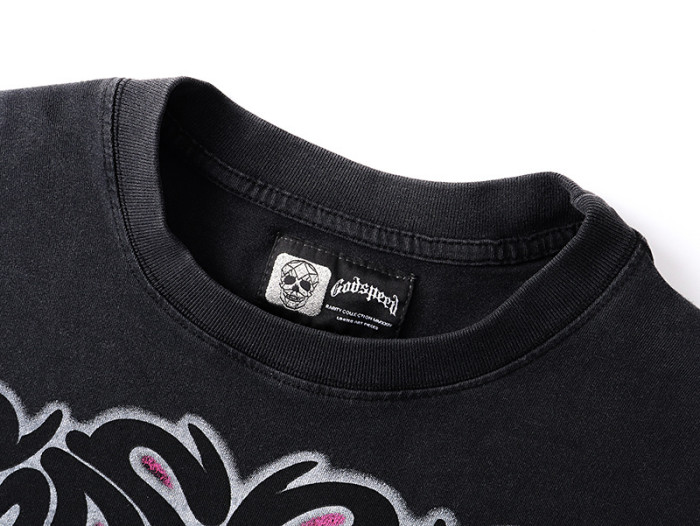 Flying saucer UFO black vintage short-sleeved T-shirt  29047327