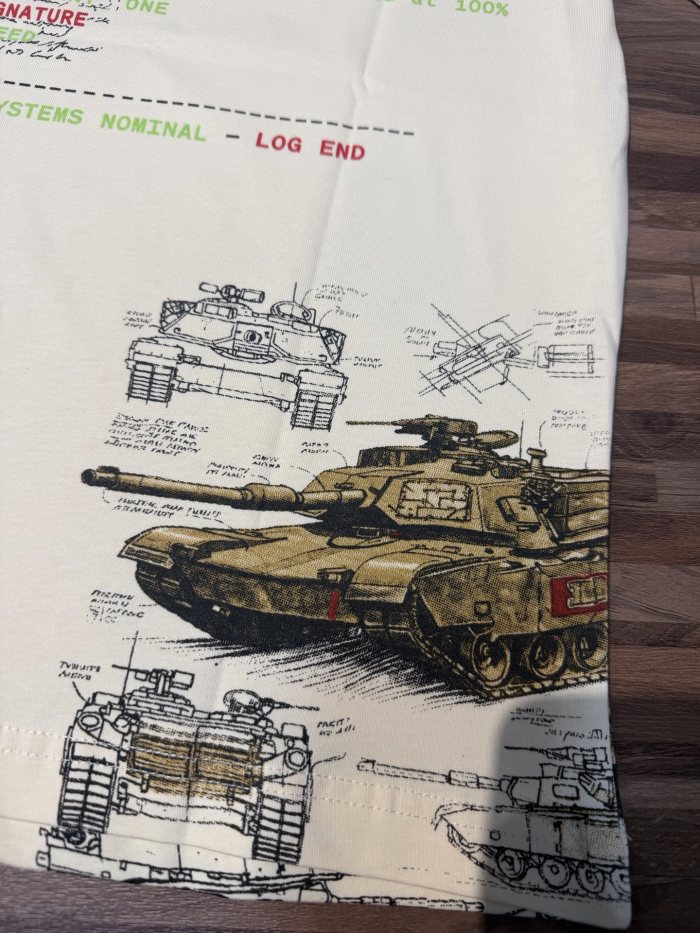 Military fighter tank beige short-sleeved T-shirt  29047434