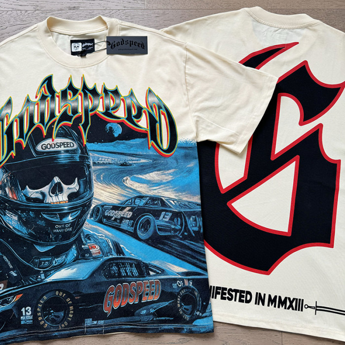 Racing Skull G Logo Beige Short-sleeved T-shirt 29046927