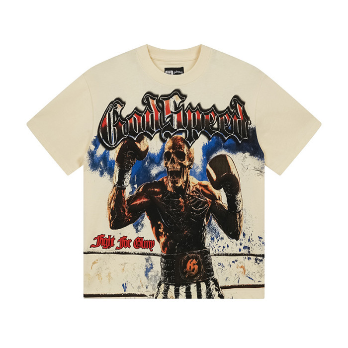 Boxing skeleton G logo beige short-sleeved T-shirt 29046921