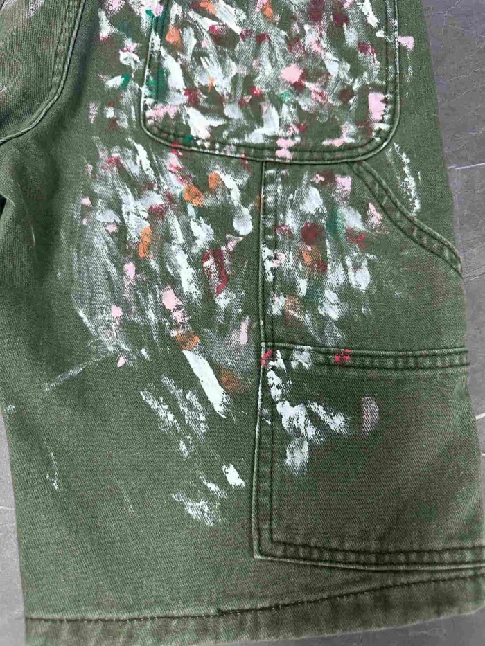 Street Style Color Splash Denim Shorts 29047338