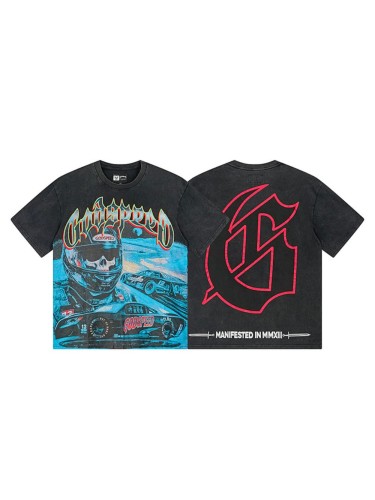 Vintage racing car skeleton vintage print T-shirt 29046926
