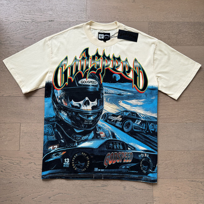 Racing Skull G Logo Beige Short-sleeved T-shirt 29046927
