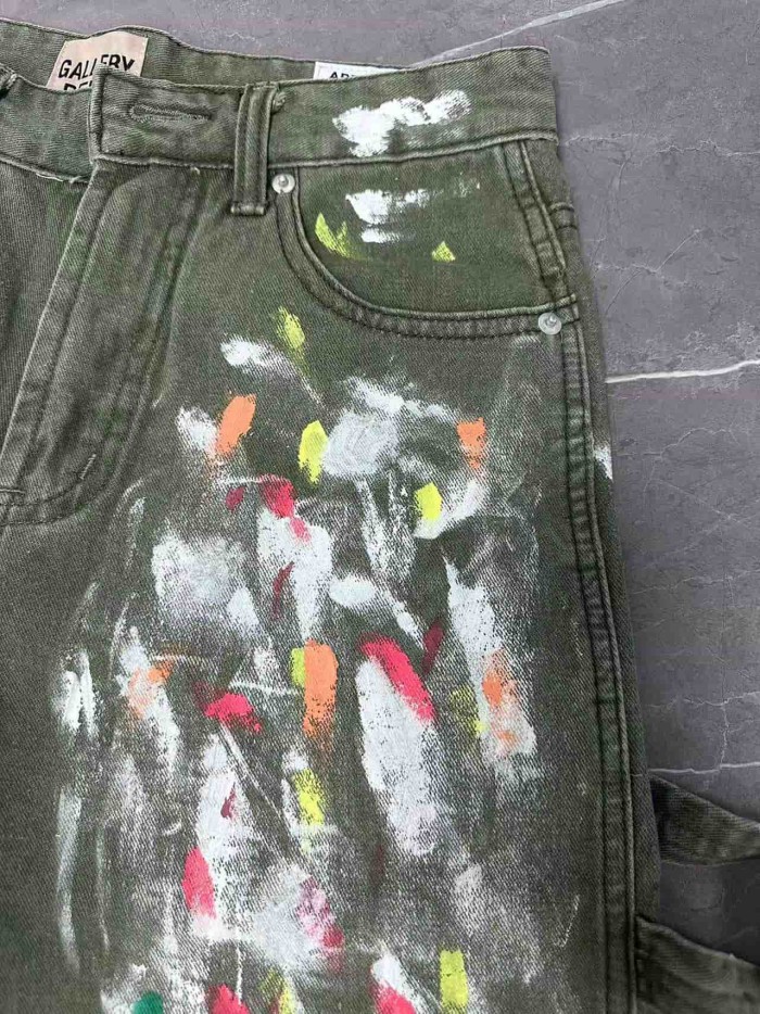 Street Style Color Splash Denim Shorts 29047338