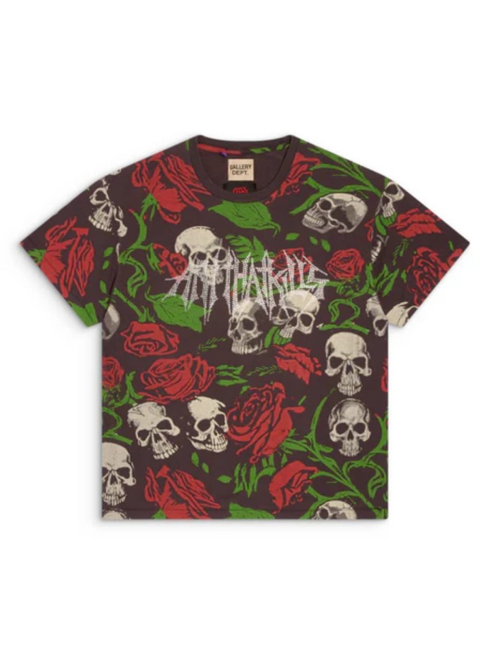 All Over Skull And Rose Print Tee 29047349