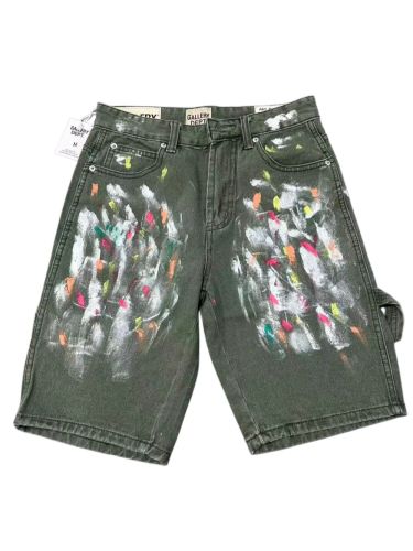 Street Style Color Splash Denim Shorts 29047338