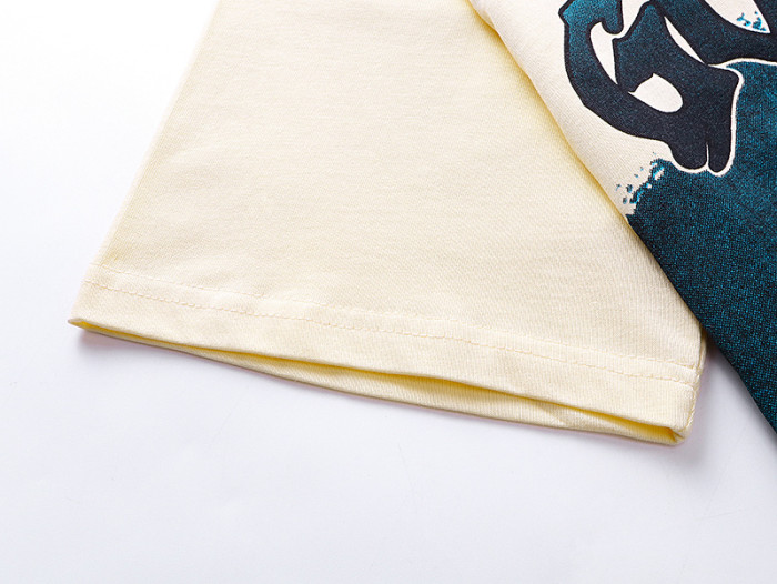 Flame Statue of Liberty Beige Short-sleeved T-shirt 29046905