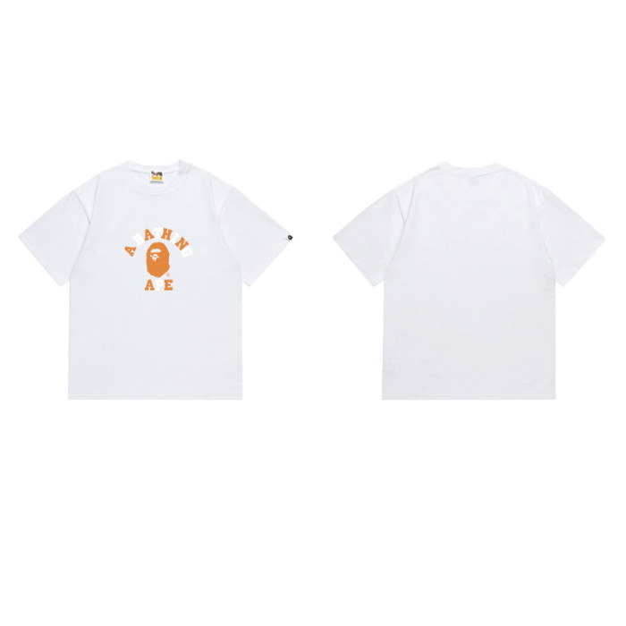 College Ape Head Graphic Orange White Logo T-Shirt 2 colors 29051411