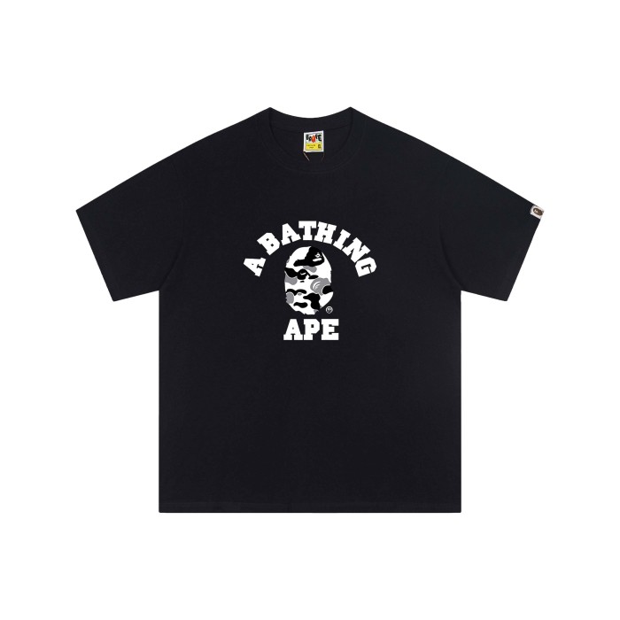 Black and white camouflage curved letter print T-Shirt 2 colors 29052772