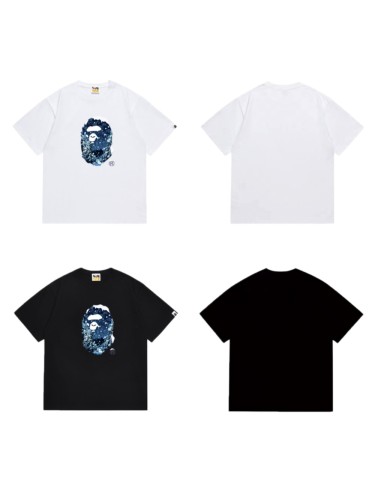 Snow Scene Forest Ape Head Print T-Shirt 2 colors 29052393