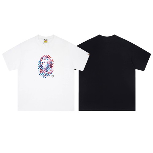 Color stripe print short-sleeved T-shirt 2 colors 29052675
