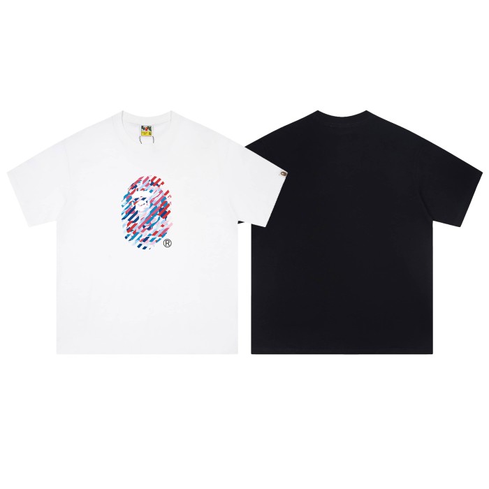 Color stripe print short-sleeved T-shirt 2 colors 29052675