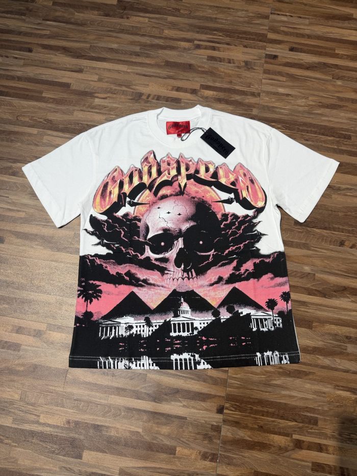 Sunset Pyramid Skeleton G  branded white short-sleeved T-shirt 29051312