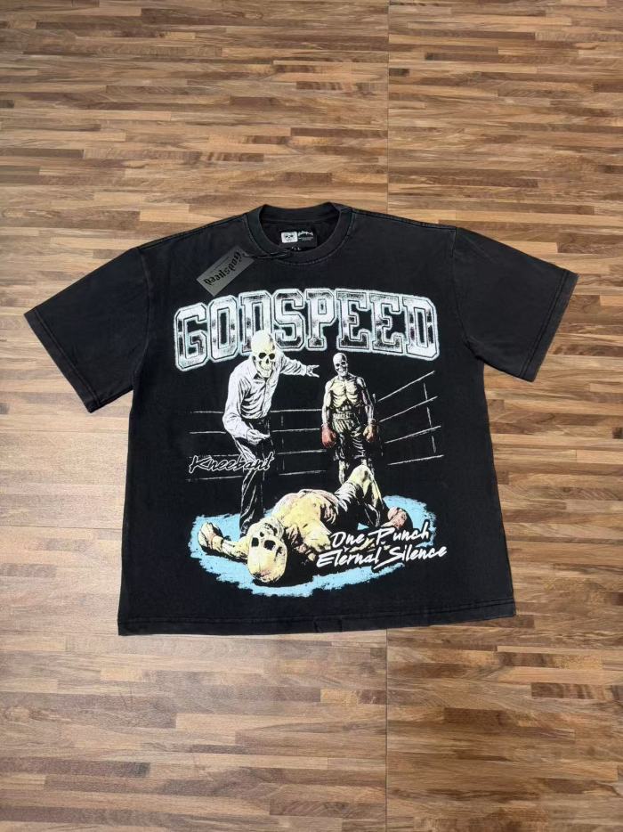 Boxing ring skeleton boxer Big G black-marked vintage short-sleeved T-shirt 29052462