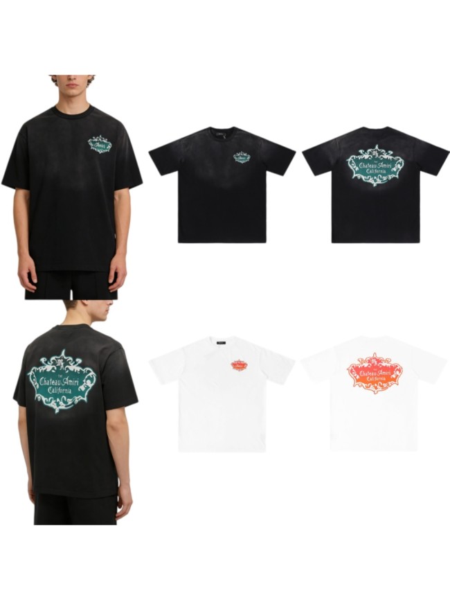 Chateau Baroque Border Print Washed Tee 2 colors 29052415