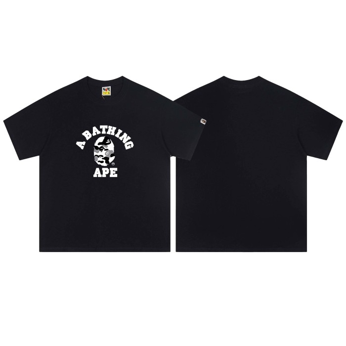 Black and white camouflage curved letter print T-Shirt 2 colors 29052772