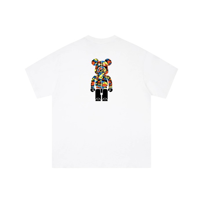 Colorful zipper bear print short-sleeve T-shirt 2 colors 29052714