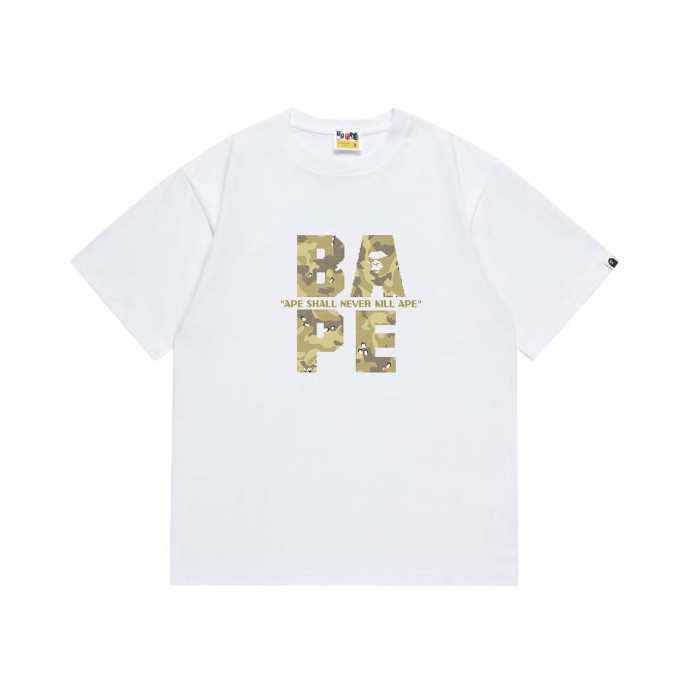 Yellow Camo  BAPE  Letter Print T-Shirt 2 colors 29052366