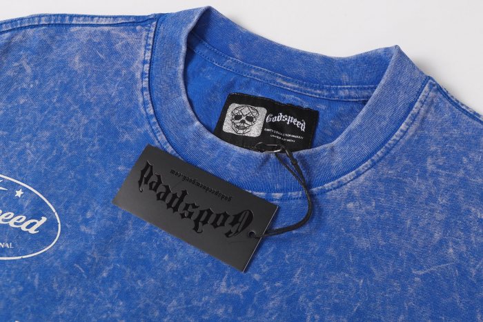 No. 69 Jesus vintage black and blue washed short-sleeved T-shirt 2 colors  29052469