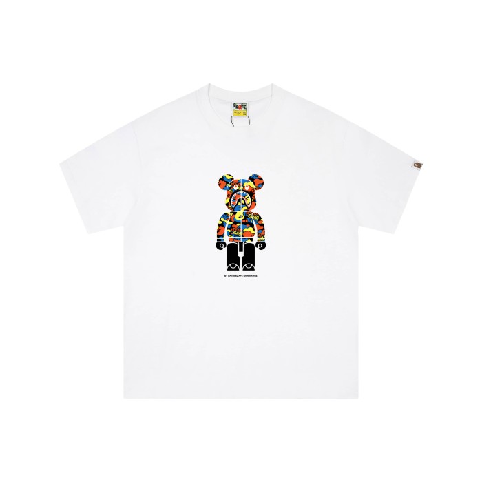 Colorful zipper bear print short-sleeve T-shirt 2 colors 29052714