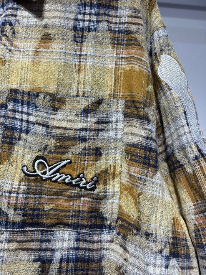 Camo Plaid Bone Embroidery Shirt & Shorts Set 2 colors 29052573