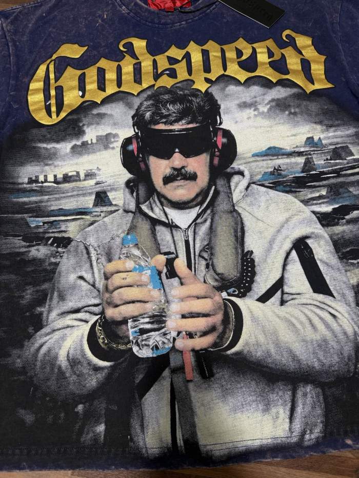 El Chapo Guzmán's vintage black short-sleeved T-shirt with sunglasses and headphones 2 colors 29052464