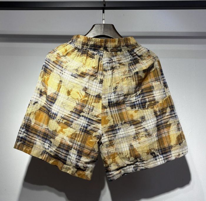 Camo Plaid Bone Embroidery Shirt & Shorts Set 2 colors 29052573
