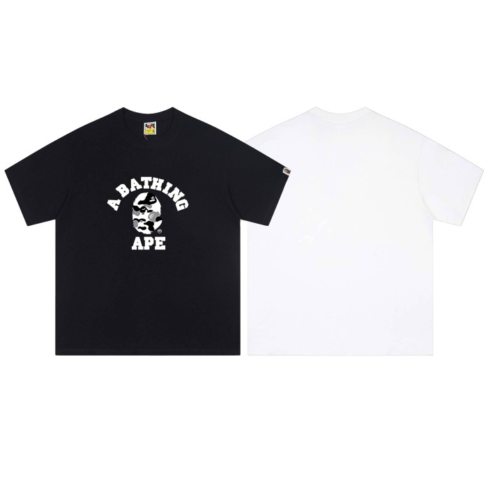 Black and white camouflage curved letter print T-Shirt 2 colors 29052772