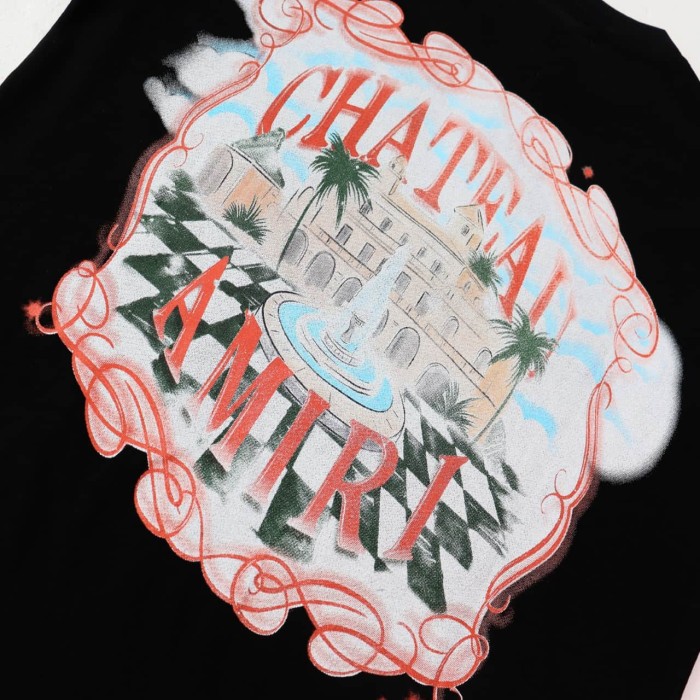 Chateau Light Luxury Manor Print Washed Tee 2 colors 29052417