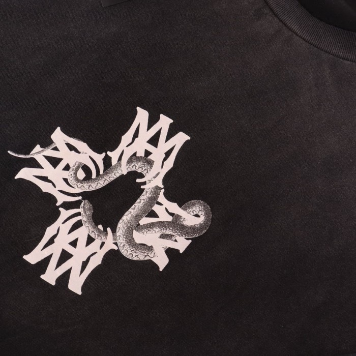 Snake Twisted Print Washed Tee 29052423