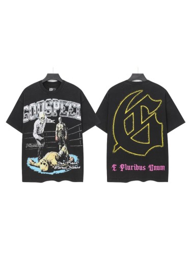 Boxing ring skeleton boxer Big G black-marked vintage short-sleeved T-shirt 29052462