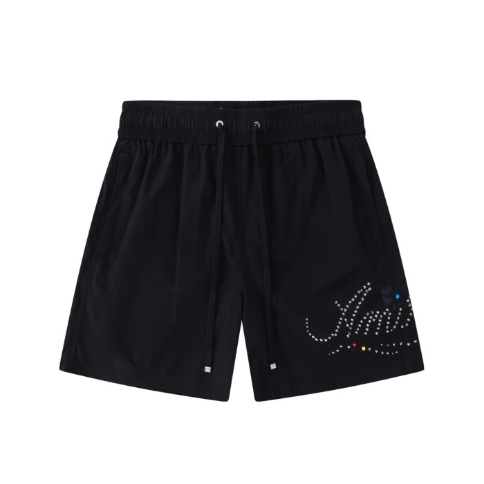 Rhinestone Logo With Colorful Tiny Diamonds Woven Shorts 29052429