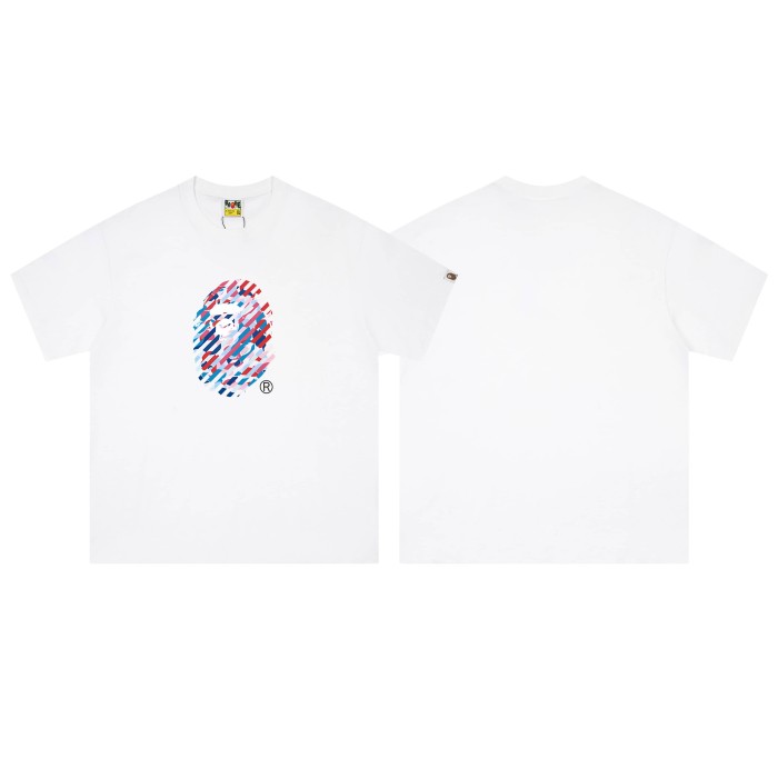 Color stripe print short-sleeved T-shirt 2 colors 29052675