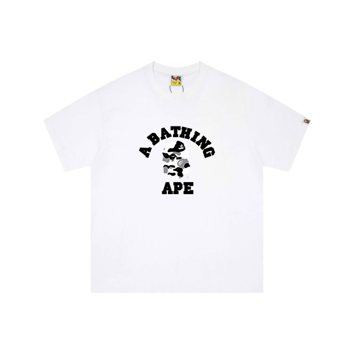Black and white camouflage curved letter print T-Shirt 2 colors 29052772