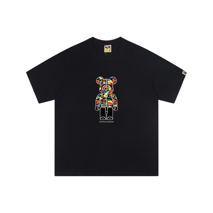 Colorful zipper bear print short-sleeve T-shirt 2 colors 29052714