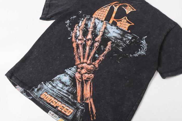No. 69 Helmet Racing Skull Distressed Black Short-Sleeve T-Shirt 29052367