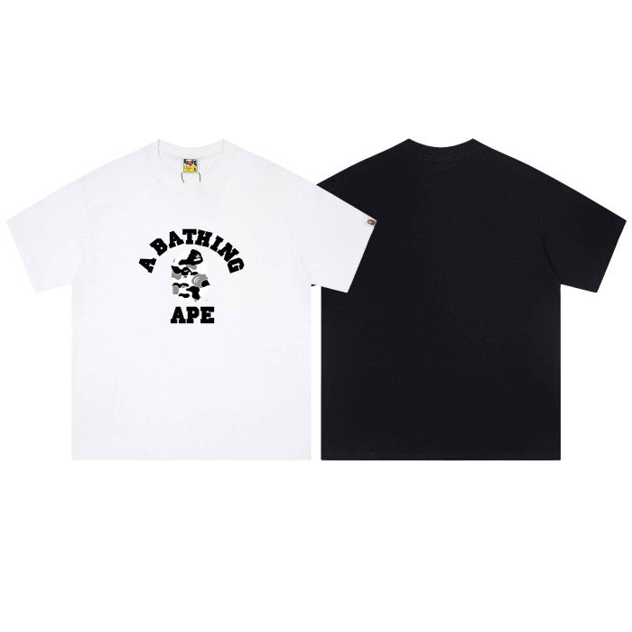 Black and white camouflage curved letter print T-Shirt 2 colors 29052772