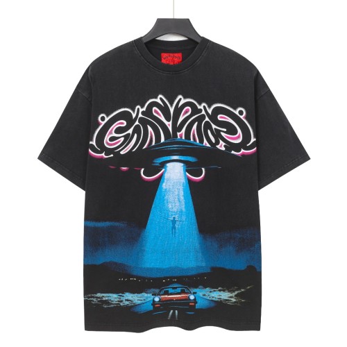 Vintage cyber alien civilization neon G logo vintage washed print T-shirt 29052459