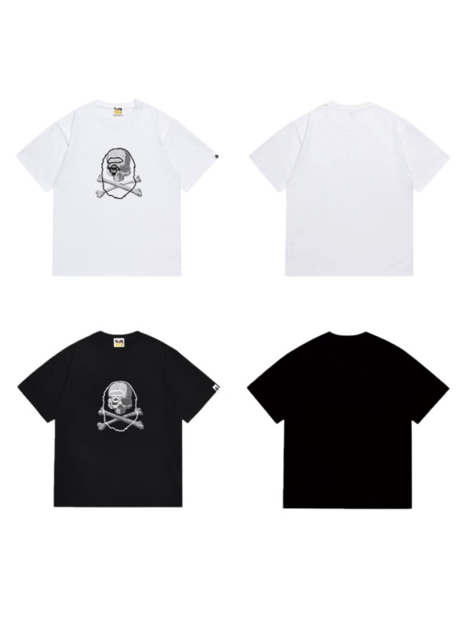 Ape Head Skull Crossbones Print T-Shirt 2 colors 29052467
