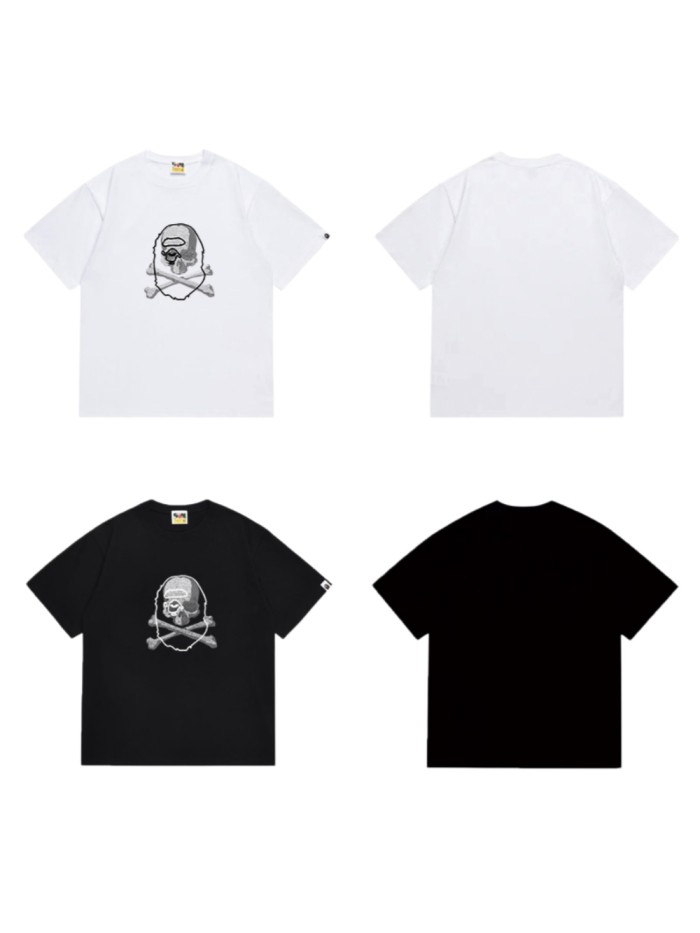 Ape Head Skull Crossbones Print T-Shirt 2 colors 29052467