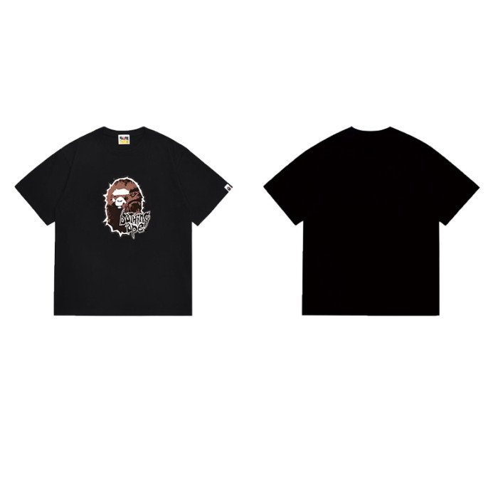 Vintage Distressed Ape Head Gothic Font Print T-Shirt 2 colors 29052455