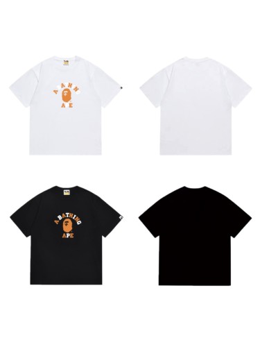 College Ape Head Graphic Orange White Logo T-Shirt 2 colors 29051411