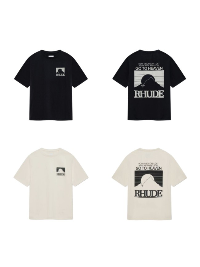 Mountain Sunrise Slogan Print Tee 2 colors 29052373