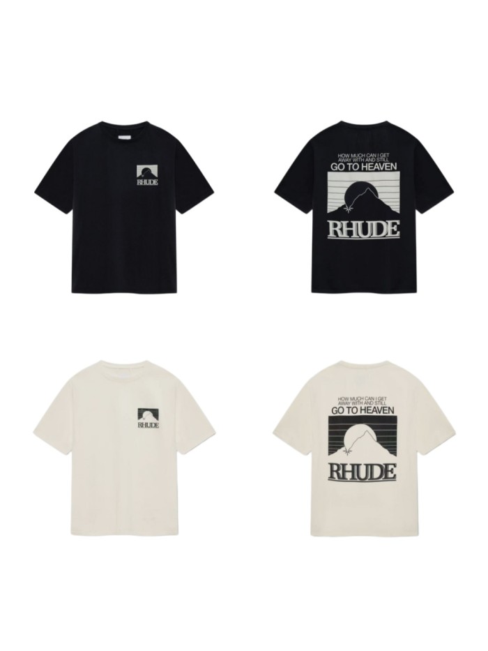 Mountain Sunrise Slogan Print Tee 2 colors 29052373