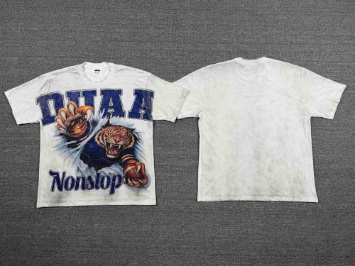 Football Tiger Rhinestone Print Washed Tee 29053840