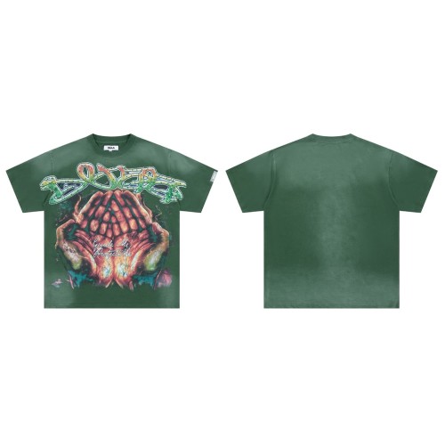 Flame Halo Praying Hands Print Washed Tee 29053837