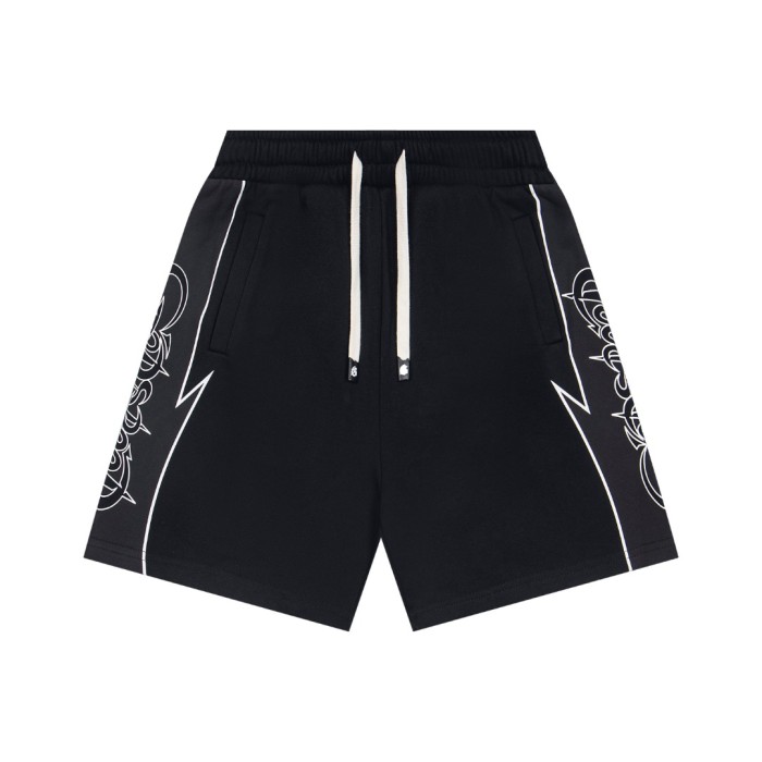 Side lightning and thorns print drawstring casual sports shorts 6 colors 29053404