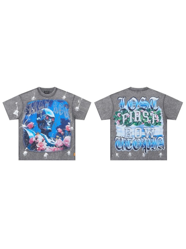 Cyber Terminator Rhinestone Print Washed Tee 29054096