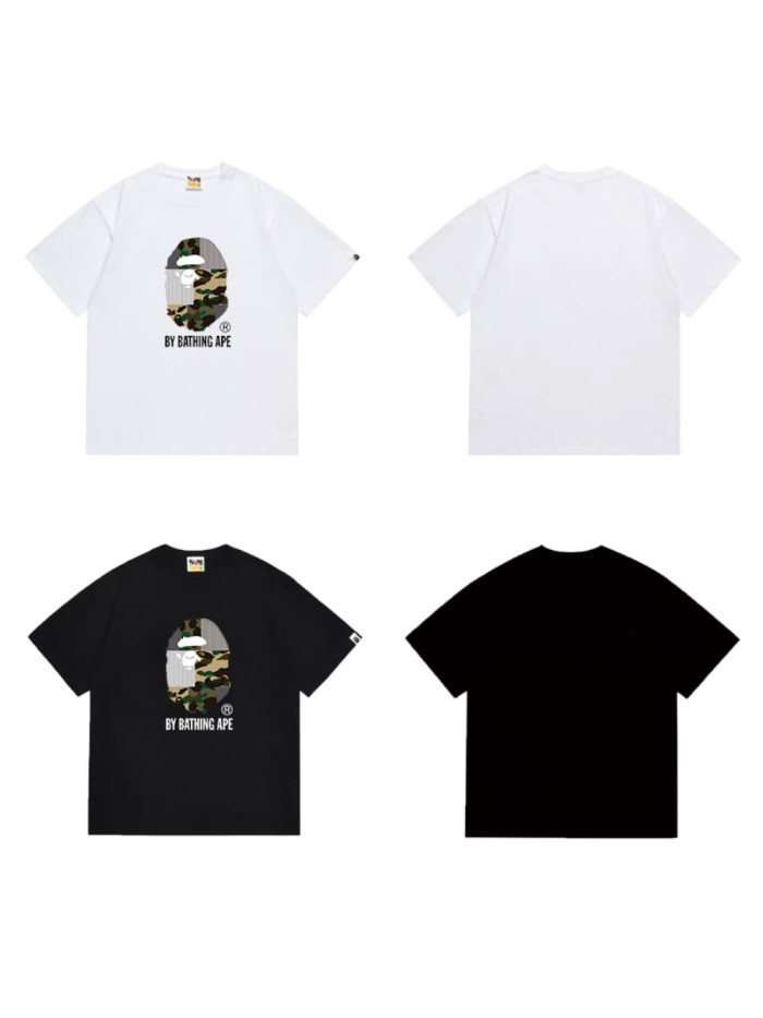 Various camouflage spliced ape head short sleeves  print T-shirt 2 colors 29053581